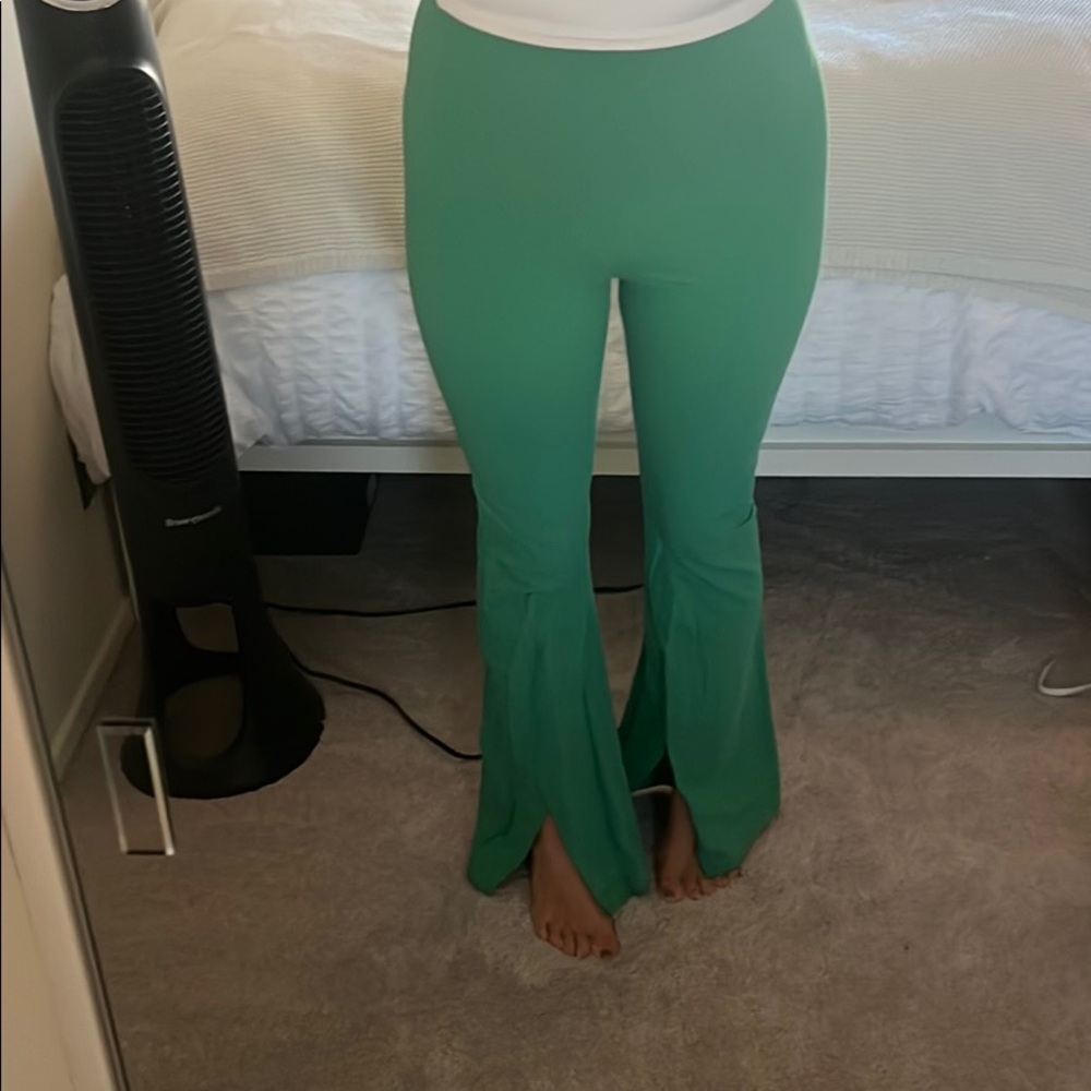Free people green flare pant
